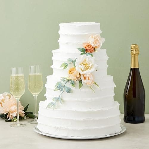 Juvale Round Foam Cake Dummy - Wedding Cake Display Platform - Stackable Tier Stacking Kit - Practice Decorating Supplies - 6", 8", 10" & 12" Tiers, 16" Tall thumbnail 2