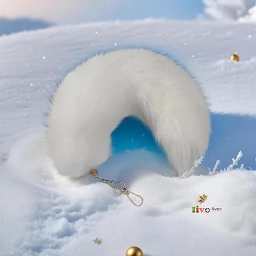 Iivos Fluffy Therian Fox Tail Keychain - Soft Plush Accessory for Cosplay, Ren Faire, and Everyday Use - Detailed Design thumbnail 5