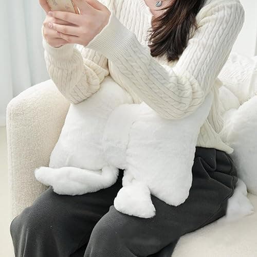 GKWW 2Pack Soft Furry Bow Throw Pillows Cute Bowknot Plush Pillow Home Decor Stuffed Bow Lumbar Pillow for Bed Couch Living Room Decor (Black&White) thumbnail 2