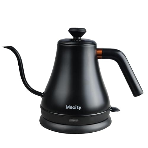 Mecity Electric Kettle Gooseneck Water Kettle Stainless Steel Tea Kettle Water Boiler Fast Heating, Auto Shut Off, 27 fl oz, 1000W, Matte Black - Image 1
