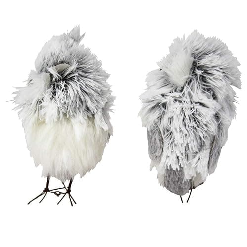 Kurt Adler 5-Inch Furry Gray Owl Set of 2 thumbnail 4