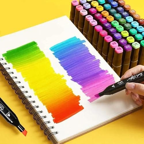 Professional 168 Color Marker Set – Dual Tips brush & Chisel Alcohol-Based Art Pens for Artists, Kids, Students, Adult Coloring & Manga Drawing ıllustration,fashion,art for begginer and professional thumbnail 2