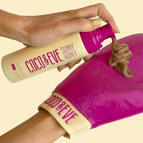 Coco & Eve Self Tanner Foam Kit - (Medium) Streak-Free Sunless Tanning Mousse, Tropically Scented Natural Looking Tan & Included Mitt Applicator, Vegan, Cruelty Free | Sunny Honey Bali Bronzing thumbnail 3