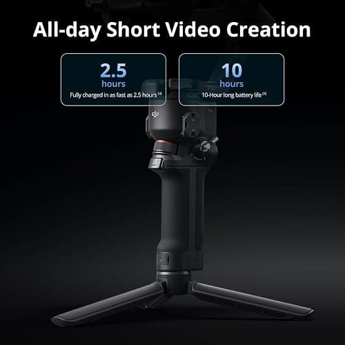 DJI RS 3 Mini, 3-Axis Gimbal Stabilizer for Cameras Canon/Sony/Panasonic/Nikon/Fujifilm, 2 kg (4.4 lbs) Tested Payload, Camera Stabilizer, Camera Gimbal with Native Vertical Shooting thumbnail 6