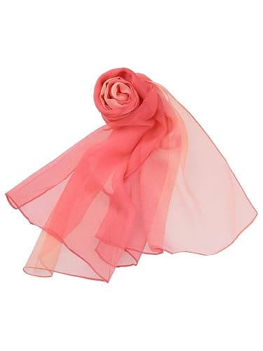 uxcell Long Chiffon Lightweight Sheer Wedding Scarf Silky Gradient Color Party Shawl Spring Summer Beach Wrap for Women thumbnail 2
