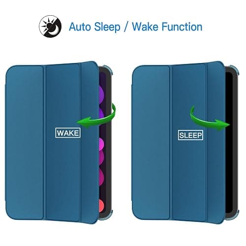 JETech Case for iPad mini (A17 Pro, 2024 Model, 7th Generation) / mini 6 (2021 Model, 6th Generation), Slim Stand Hard Back Shell Smart Cover with Auto Wake/Sleep (Teal) thumbnail 6