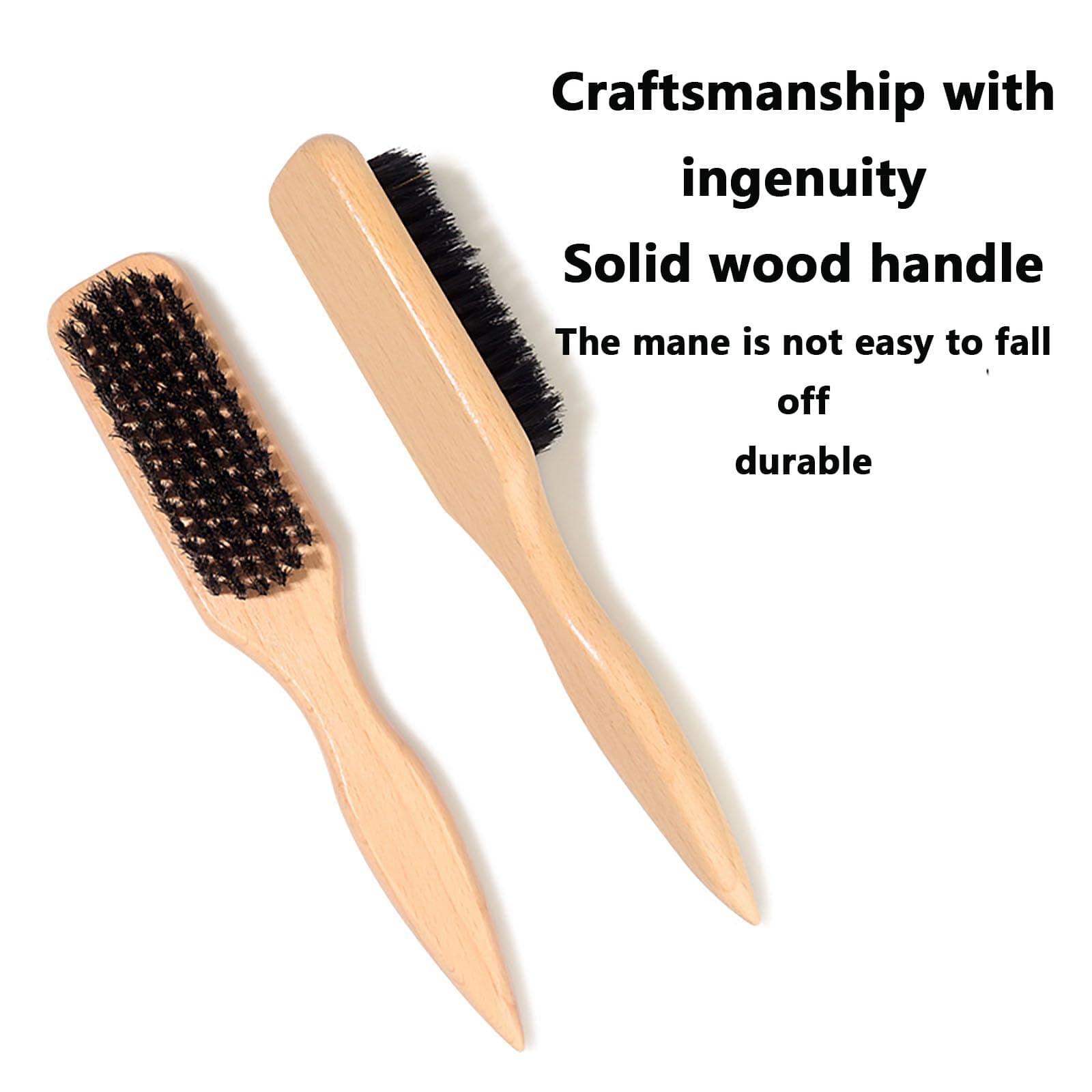Slick Back Hair Brush,Wild Boar Bristle Smoothing Brush for Hair & Beard, Styling Comb for Salon, Home Use, Hair Oil Distribution thumbnail 3