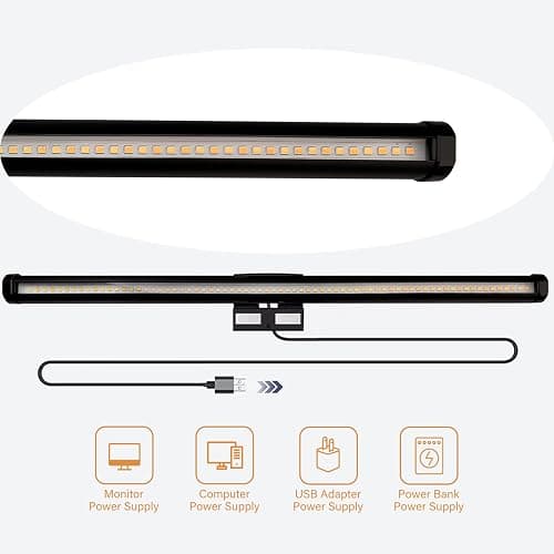 LED Lampe Ecran PC Moniteur USB Monitor Light Bar avec Télécommande Lumière Ecran PC Réglable Luminosité et la Teinte 5 Modes D'éclairage avec Protection des Yeux pour Office Home Gaming 44CM thumbnail 7