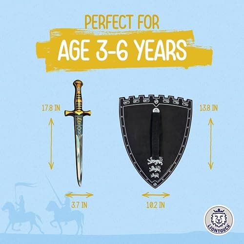 Liontouch - King Foam Sword & Shield Set for Kids - Age 3-6 - Triple Lion | Regal Design Inspired By Medieval Kings | Complete Toy Battle Set For Safe Role Play & Kingdom Adventures For Boys thumbnail 2