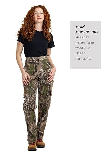 Realtree Women’s Camo Hunting Cargo Pants - Lightweight Cotton 6 Pockets Mid-Rise Slim Fit thumbnail 6