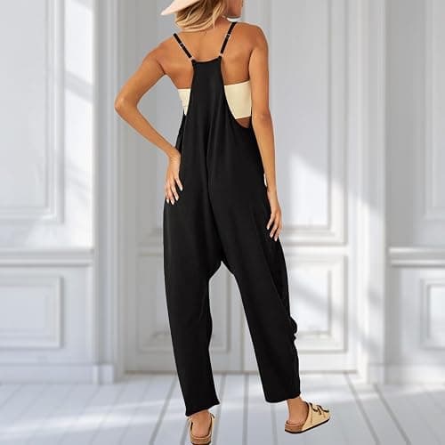 UNIANKIYA One Piece Jumpsuits for Women Casual Overalls Summer Rompers Trendy Jumpers Beach Vacation Outfits Travel Clothes thumbnail 5