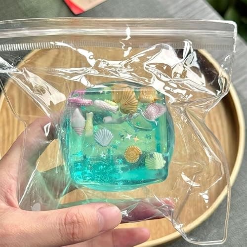 Ice Cube Squishy Stress Balls, Slow Rising Ice Cube Marine Shells Squishy Fidgets Toys, Soft Cubes Stress Relief Sensory Toy, Stretchy Squeeze Ball for Relaxing thumbnail 2