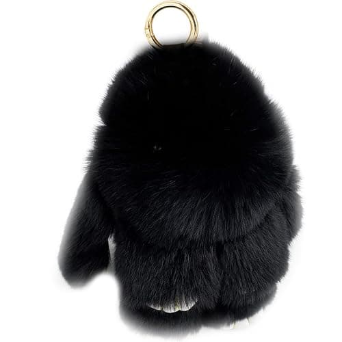 Unpafcxddyig Bunny Keychain Cute Rex Rabbit Fur Keychain Car Handbag Keyring - Image 1