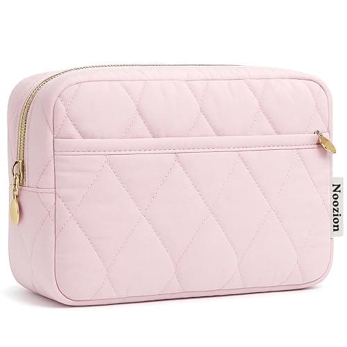 Noozion Makeup Bag, Travel Cosmetic Bag, Puffy Padded Toiletry Bag for Women, Makeup Organizer Case, Wide-open Pouch Purse, Travel Essentials - Image 1