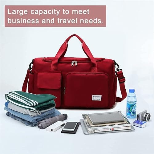 Small Gym Bag for Women, Travel Duffle Bag Carry On Weekender Bag with Shoe Compartment thumbnail 5