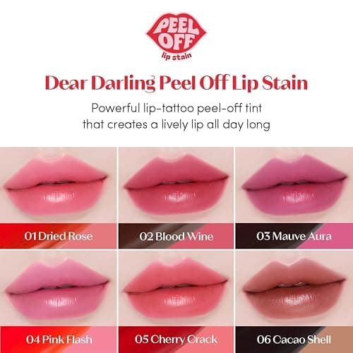 ETUDE Dear Darling Peel Off Lip Stain (Cherry Crack) – Teen girl gifts, Hydrating Hydrogel Tint, Fruity scent, Long Lasting & Waterproof, High Pigment, Easy Peel Off, All‑Day Color Lip Tattoo thumbnail 8