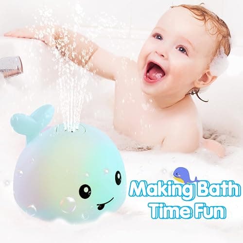 Gigilli Baby Bath Toys, Bath Toys for Kids Ages 1-3, 1 2 3 Year Boy Girl Gift Christmas Stocking Stuffers for Babies 6-12-18 Months Light Up Whale Bath Toy Sprinkler Toddler Birthday Bathtub Water Toy thumbnail 6