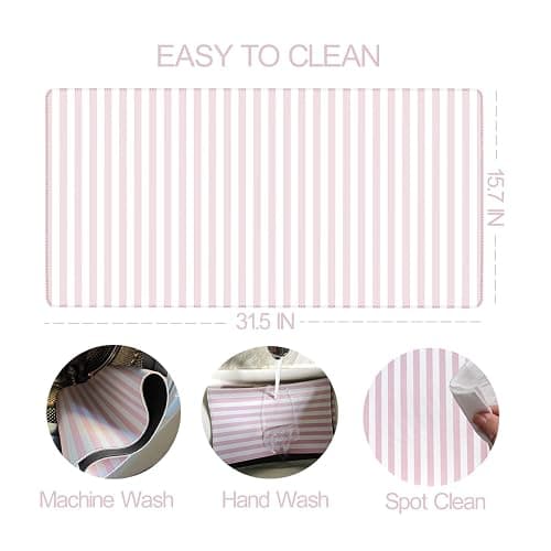 ohisxiacy Light Pink Striped Desk Mat Cute Pastel XXL Large Gaming Mouse Pad Desk Pad Kawaii Cozy Aesthetic Keyboard Laptop Computer Mat Home Office Decor for Women thumbnail 5