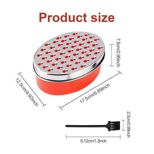 FUNCYboo Cheese Grater with Storage Container, Bowl Grater 2 in 1 Food Grater Cheese Grater Bowl with Lid for Cheese Chocolate Cucumber Vegetable(Red) thumbnail 3