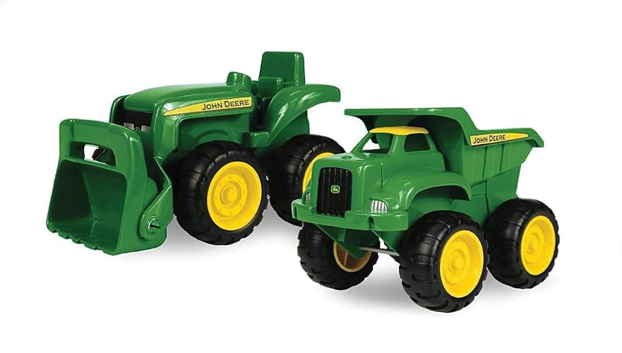 TOMY John Deere Vehicle Set - Includes Dump Truck Toy and Tractor Toy with Loader - Kids Outdoor Toys - Kids Construction and Sandbox Toys - 6 Inches - 2 Count - Ages 18 Months and Up - Image 1