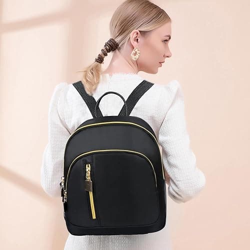 MLPKOI Small Backpack for Women, Mini Backpack School Bag for Girls Casual Daypacks, Ladies Fashion Casual Schoolbags, Small Black Backpacks, Shoulder Bags with Front Pocket for Daily Travel thumbnail 7