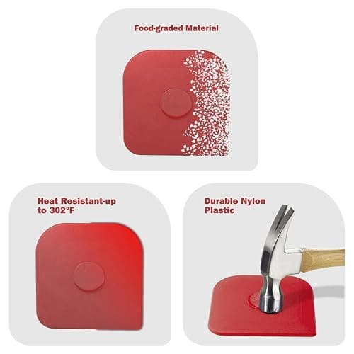 Pan Scraper, 5 Pcs Pot Scraper Plastic, Pot Scraper Non Scratch for Cast Iron, Pot and Pan Cleaning, Sturdy Scraper Kitchen Tool, Red thumbnail 5