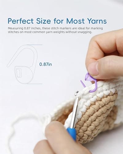 100PCS Crochet Stitch Markers by Flickzo – Locking Stitch Markers with Storage Case, Plastic Safety Pins for Knitting & Crochet, Colorful Yarn Accessories for Crochet Tools & Supplies thumbnail 2
