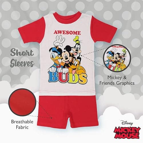 Disney unisex-child 6-piece Snug-fit Cotton Pajama Set, Soft & Cute for Kids thumbnail 3