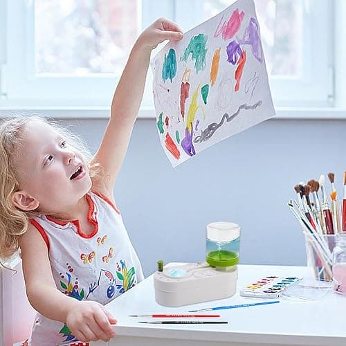 Paint Brush Rinser, Water Cycle Rinser and 6 PCS Brushes, Multifunctional Paint Brush Cleaner Paint Brush Washing Machine for Acrylic Painting Makeup Brushes thumbnail 2