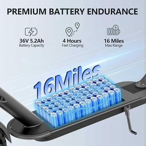 Maxshot Electric Scooter, 350W/500W Powerful Motor, 19-22 MPH Max Speed, 15-28 Miles Range, Foldable escooter with Dual Braking Systems, Smart APP thumbnail 3