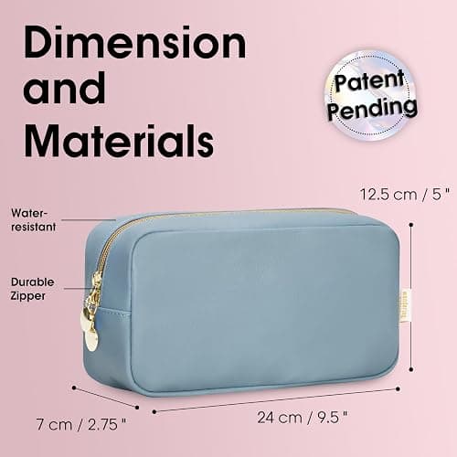 Wandering Nature Makeup Bag for Purse Cosmetic Bags for Women Make Up Organizer Travel Pouch Pencil Case with Slip-in Pockets Vegan Leather,Patent Pending thumbnail 2