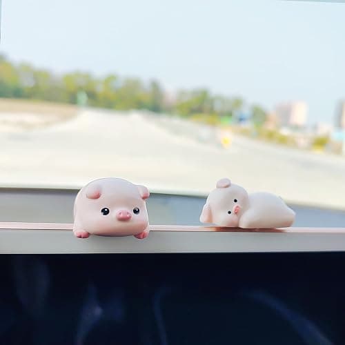 Cute Animal Rear View Mirror Accessories, Car Center Screen Decoration Dashboard Ornament, Car Accessories Interior for Women/Men Computer Monitor Decor thumbnail 3