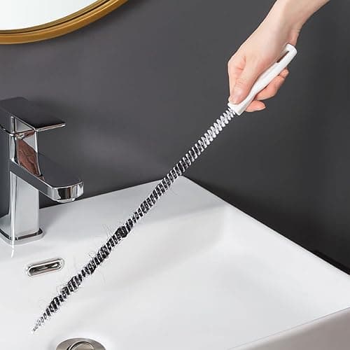 KEYRI 3Pcs Sink Cleaning Brush Flexible Drain Waterpipe Dredge Tool Tube Overflow Cleaner Pipe Dredging Unblocker Hair Catcher Bath Plug Sewer, 45cm, (SCS2) thumbnail 3