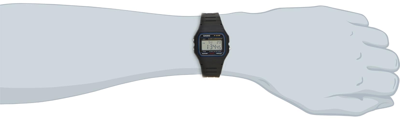 CASIO STANDARD DIGITAL WATCH WITH LED-LIGHT F-91W-1JF thumbnail 5