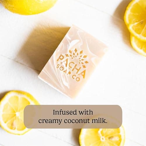 Pacha Soap Co. Bar Soap, Earthy Clean Bundle – Coconut Lemon, Dirty Hippie & Clarifying Charcoal, Handcrafted, Hydrating, Artisan Face Wash, Hand Cleanser & Body Wash, Made in USA, 3-Pack (4 oz ea) thumbnail 4
