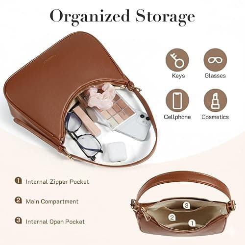 Missnine Purses for Women, Shoulder Bag Small Handbags Vegan Leather Underarm Bags Trendy Hobo Cute Clutch Purse thumbnail 3