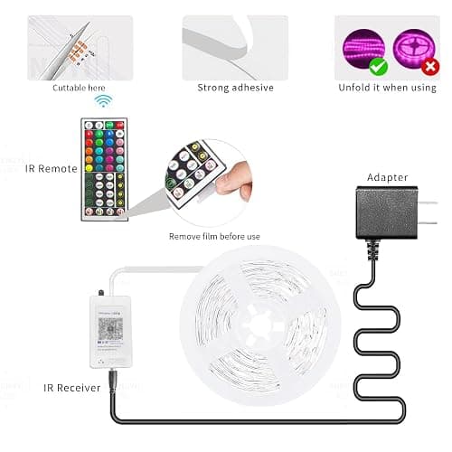 KSIPZE 100ft Led Strip Lights RGB Music Sync Color Changing Led Lights with Smart App Control Remote Led Lights for Bedroom Room Lighting Flexible Home Décor thumbnail 6