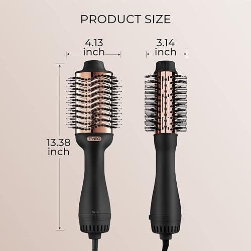 TYMO Hair Dryer Brush Blow Dryer Brush in One, 4 in 1 Ionic Hairdryer and Styler Volumizer with Oval Titanium Barrel, Hot Air Straightener for Smooth Frizz-Free Blowout, Gold thumbnail 8
