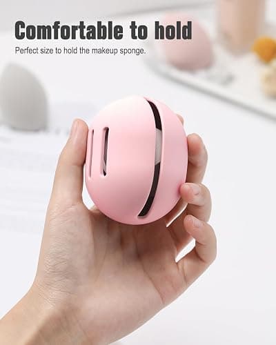 FERYES Silicone Makeup Sponge Holder Unbreakable and Eco-Friendly for Travel Pink thumbnail 3