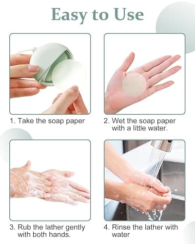 Yukdanzly 3 Boxes (150 Sheets) Hand Soap Sheets for Camping Essentials, Disposable Portable Foaming Bath Slice Sheet for Travel Outdoor Hiking-2 thumbnail 6