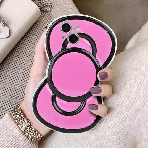 Aleviker Cute Cases for iPhone 13, 3D Bow Shaped Phone Cover Soft Silicone Protective Phone Case for Girls Women Pink thumbnail 5