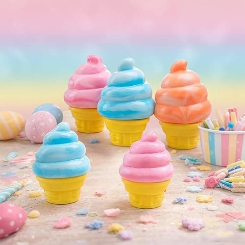 3PCS Ice Cream Squishy Toy,Slow Rise Soft TPR Stress Relief Squeeze Toy, Cute Ice Cream Cone Fidget for Adults, Classroom Prizes Party Favors thumbnail 2