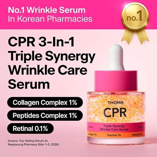 THOME CPR Serum - Collagen 1% + Peptide 1% + Retinal 0.1% Triple Synergy Mechanism, High Potency Firming Serum for Fine Lines & Wrinkles, Texture & Pore Refining, Korean Skincare, 1.01 fl oz. thumbnail 3