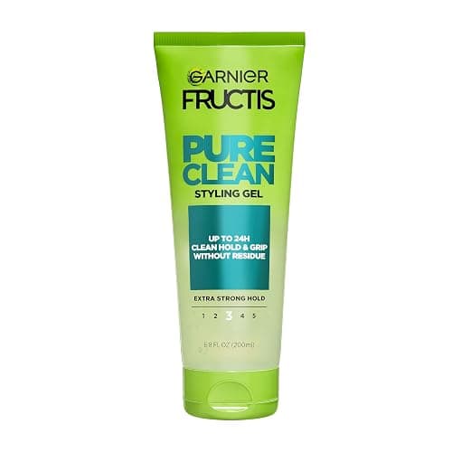 Garnier Fructis Pure Clean Styling Hair Gel, Extra Strong Hold for Up to 24HRs, Non-Flaking, Non-Sticky Formula with Aloe Extract, Made for All Hair Types, 6.8 fl oz (Packaging May Vary) - Image 1