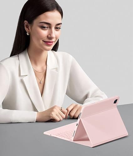 Harvopu for iPad Air 13 inch & Pro 12.9 Case with Keyboard - Multi-Touch Trackpad, 7 Colors Backlit, Detachable Folio Keyboard Cover for iPad Pro 12.9 (6th, 5th, 4th, 3rd gen), Air 13 M3/ M2 (Pink) thumbnail 9