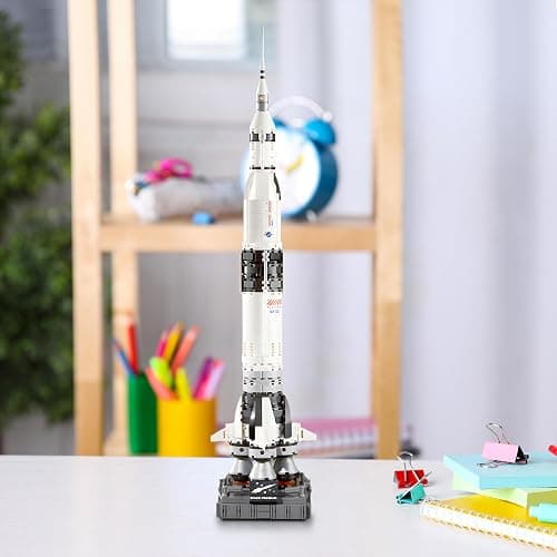 APENGBAOL Saturn V Space Rocket and Vehicles Building Blocks Set,613 Precision Space Shuttle Building Block Toys for Kids .Gifts for Adults thumbnail 7