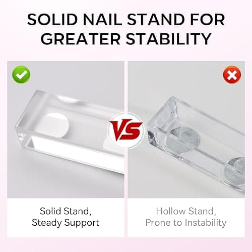 Makartt Nail Stand for Press-On: Magnetic Nail Holder for Nail Art Painting | 1M Double-sided Tape, Solid Acrylic Base, For False Nail Design Practice & Display, Nail Stands for Home DIY Salon Supplies thumbnail 4