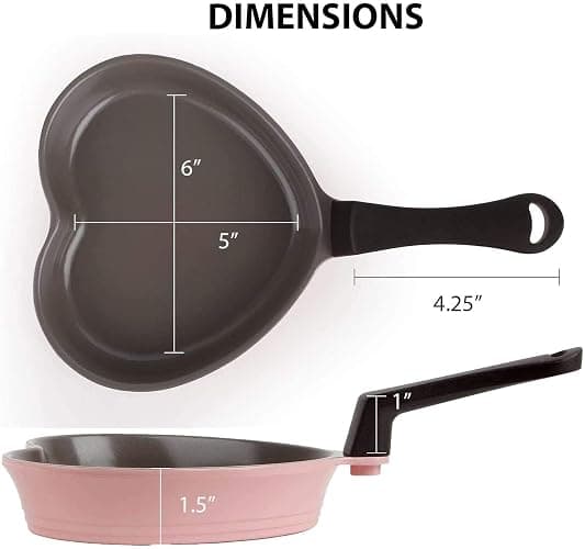 Neoflam 5.5'' Ceramic Nonstick Little Shaped, Frying Griddle Pan, Shaper Mini Pancake Waffle Maker with Heat Resistant Handle for Breakfast Scrambled Egg, Grilled Cheese, Pink Heart (51101) thumbnail 4