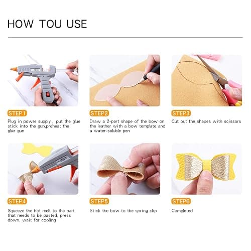 LITCHI Leather Bow Making Kit, Faux Leather Bow Kit, Faux Leather Bow Making Kit thumbnail 8