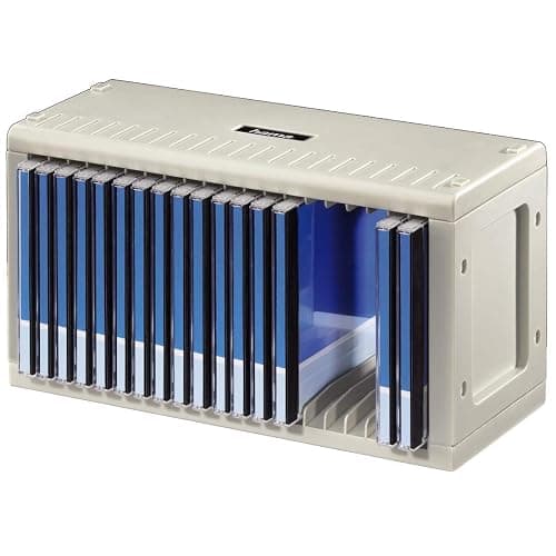 Hama CD Rack for 20 CDs | CD Storage for Hanging or Standing, Space-Saving, Small CD Stand, for the Office or Any Room | Grey - Image 1